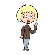 Cartoon Woman Waving N479