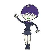 cartoon vampire girl waving N15