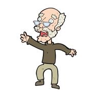 cartoon frightened old man N59