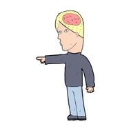 cartoon clever man pointing N15