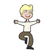 cartoon excited boy N218