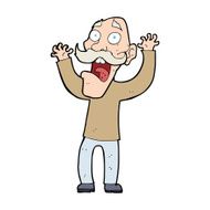 cartoon old man getting a fright N15