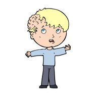 cartoon boy with growth on head N55