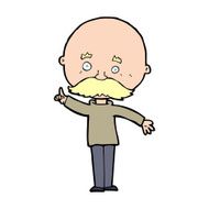cartoon bald man with idea N33