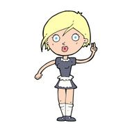 cartoon waitress making hand gesture N15