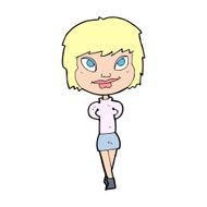cartoon happy woman N375