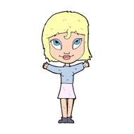 cartoon woman with open arms N145