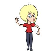 Cartoon Woman Waving N481