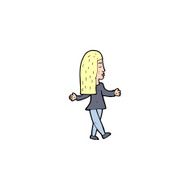 cartoon woman shrugging shoulders N690