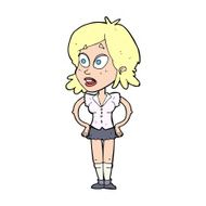 cartoon woman with hands on hips N324