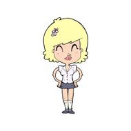 cartoon happy woman N376