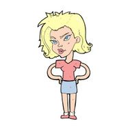 cartoon woman with hands on hips N325