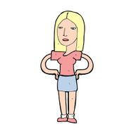 cartoon woman with hands on hips N326