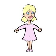 cartoon woman with open arms N147