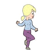 Cartoon Woman Waving N482
