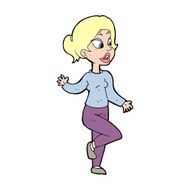 cartoon friendly woman waving N72