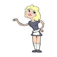 cartoon waitress serving N13