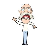 cartoon angry old man N219