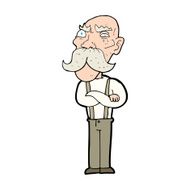 cartoon angry old man N220