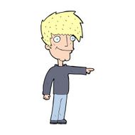cartoon happy man pointing N87