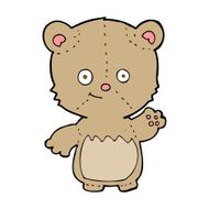 cartoon teddy bear waving N32