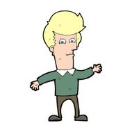 cartoon waving man N97