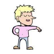 cartoon man making dismissive gesture N29