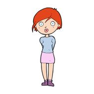 cartoon surprised girl N29