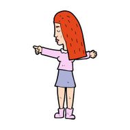 cartoon woman pointing N308