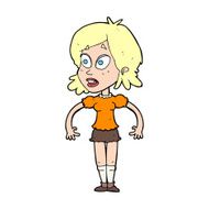 cartoon surprised woman N337