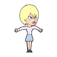 cartoon annoyed girl N36