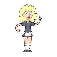 cartoon worried maid N15