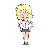 cartoon woman with hands on hips N327