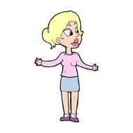 cartoon pretty woman explaining something N15