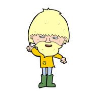 cartoon hippie man in wellington boots N15