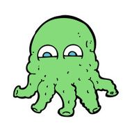 cartoon alien squid face N42