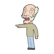 cartoon scared old man pointing N15