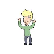 cartoon frightened man N156