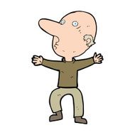 cartoon worried middle aged man N15