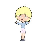 cartoon worried woman N111