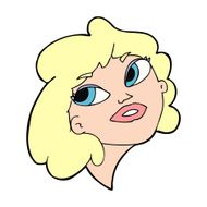 cartoon happy woman N378