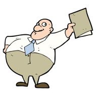 cartoon happy boss with file N15