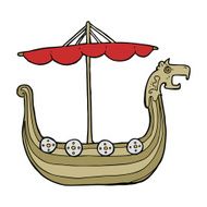 Cartoon Viking Ship N46