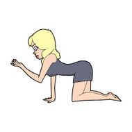 cartoon woman on all fours N30