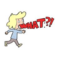 cartoon woman shouting what N14