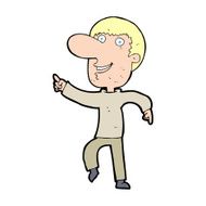 cartoon happy man dancing N51