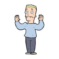 cartoon man surrendering N20