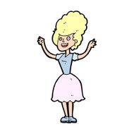 cartoon happy 1950's woman N15