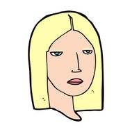 cartoon serious woman N29