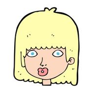 cartoon surprised woman N340